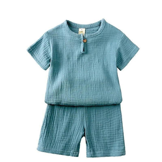 תמונה של סט בגדים לילדים מבד פשתן - הבחירה המושלמת לקיץ נוח וסטייליסטי