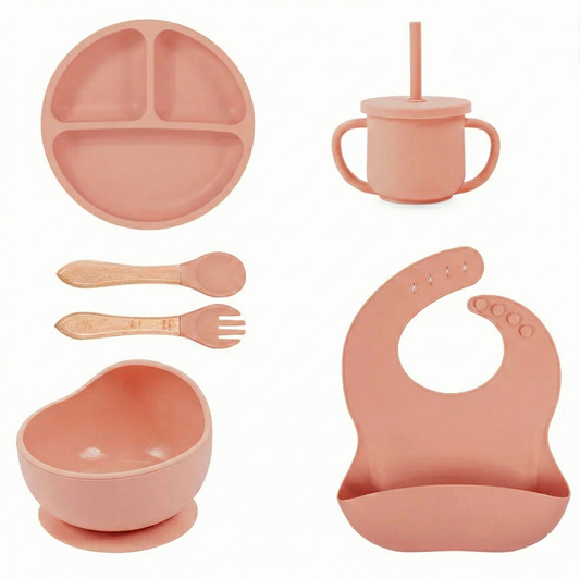 סט האכלה מסיליקון בהתאמה אישית עם שם הילד/ה צבע כתום - מיה מתנות שילדים אוהבים