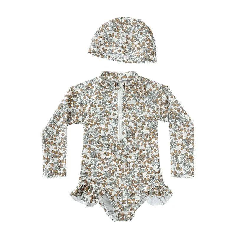 תמונה של "בגד ים שלם עם שרוולים ארוכים וכובע תואם - הטרנד הקיצי המושלם לשמירה על