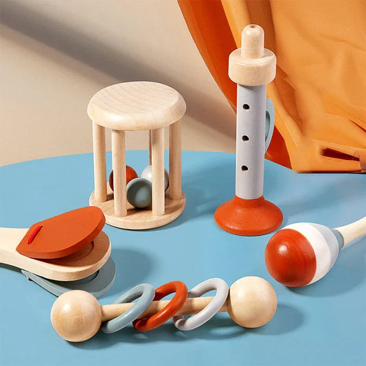 ערכת כלי נגינה לתינוקות – 5 צעצועי מוזיקה סנסוריים לפיתוח חושי ולמידה מוקדמת - מיה מתנות שילדים אוהבים