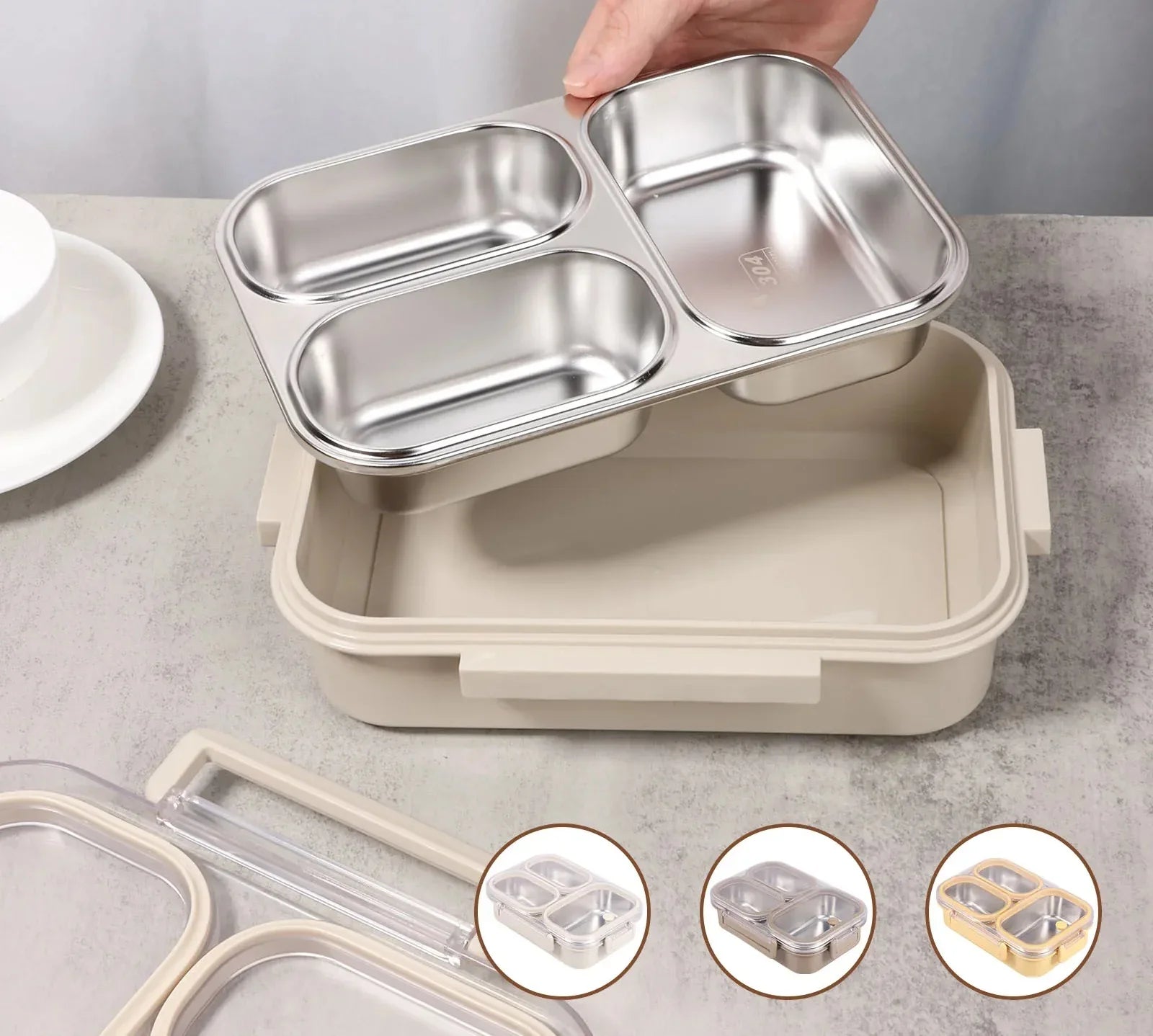 קופסת אוכל מחולקת מנירוסטה – שומרת טריות ועמידה במיוחד - מיה מתנות שילדים אוהבים