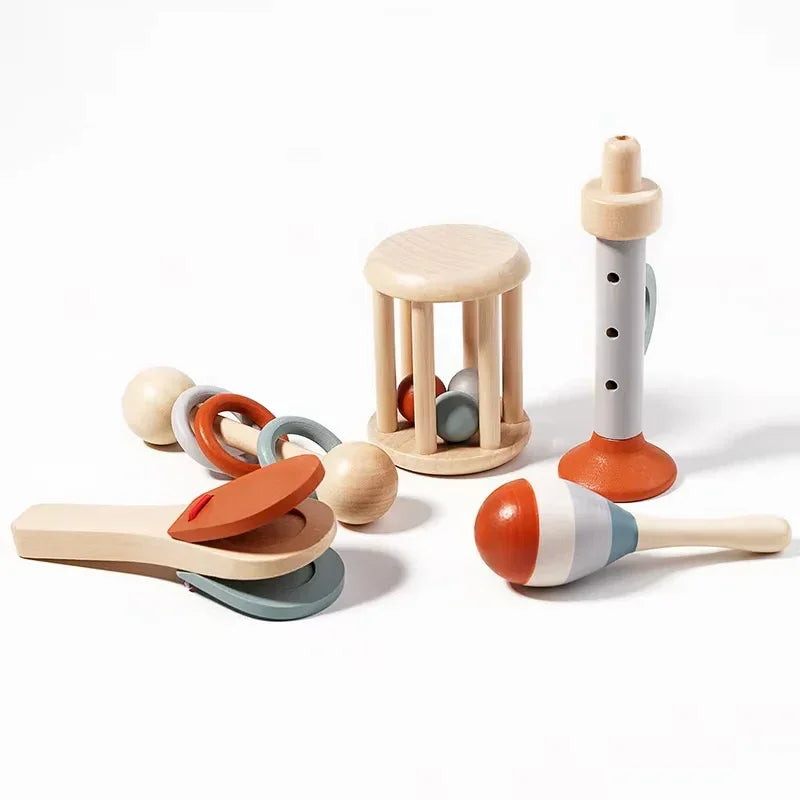 ערכת כלי נגינה לתינוקות – 5 צעצועי מוזיקה סנסוריים לפיתוח חושי ולמידה מוקדמת - מיה מתנות שילדים אוהבים