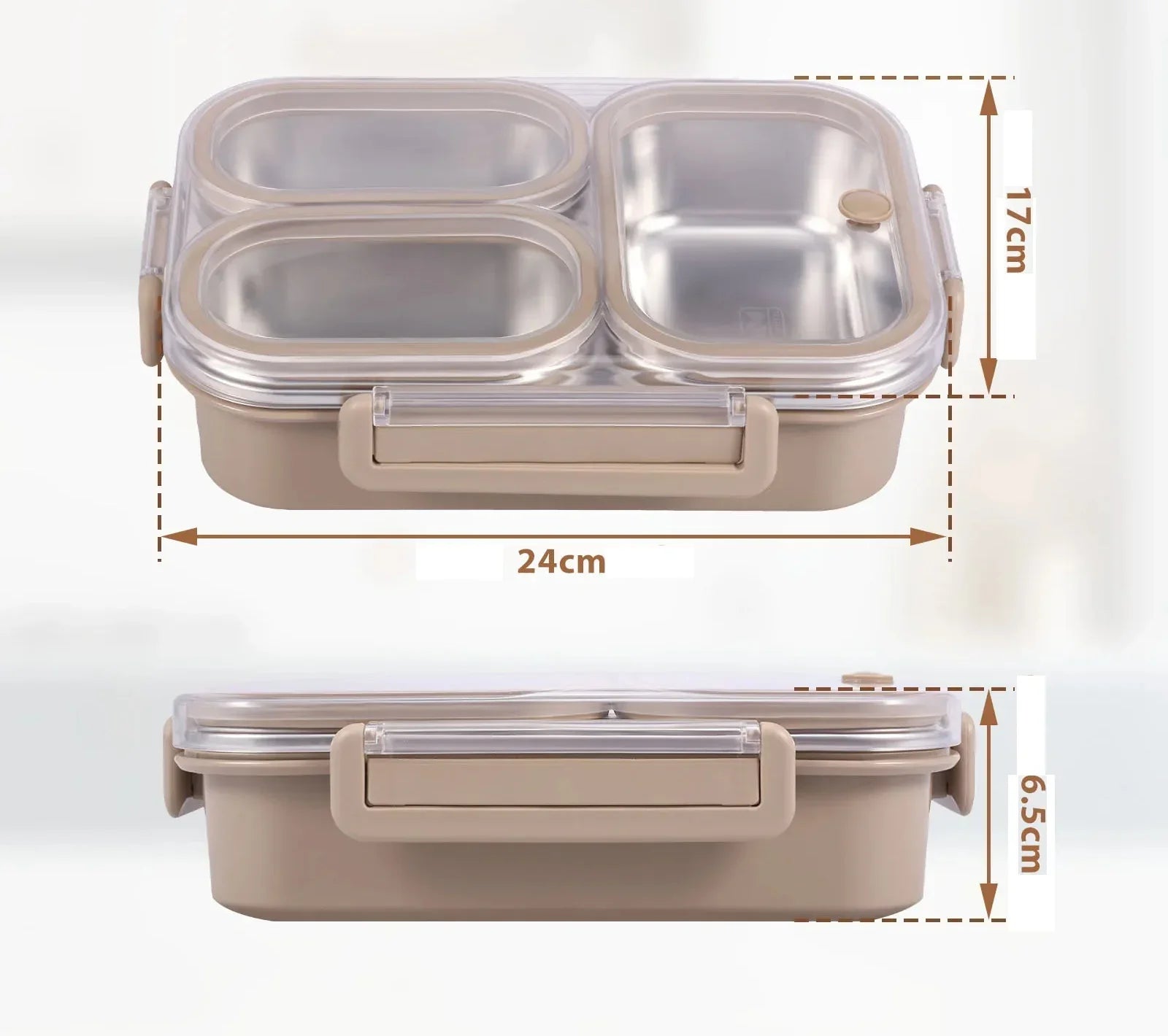 קופסת אוכל מחולקת מנירוסטה – שומרת טריות ועמידה במיוחד - מיה מתנות שילדים אוהבים