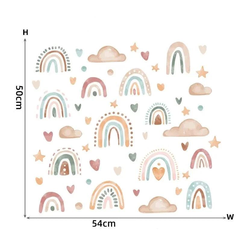מדבקות קשתות ועננים לקיר - מיה מתנות שילדים אוהבים
